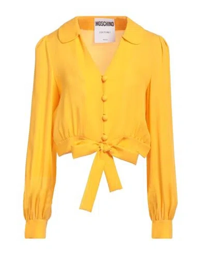 Moschino Couture Woman Shirt Mandarin Size 12 Silk