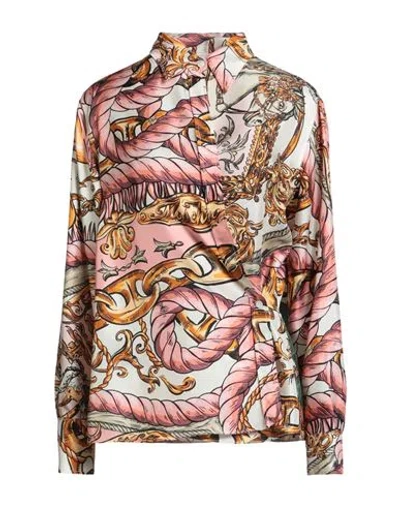 Moschino Couture Woman Shirt Pink Size 10 Silk In Multi