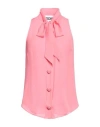 Moschino Bow Collar Sleeveless Top With Curved Hem