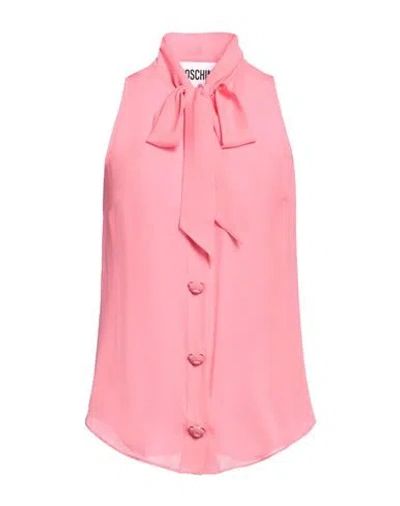 MOSCHINO MOSCHINO COUTURE WOMAN SHIRT PINK SIZE 6 SILK