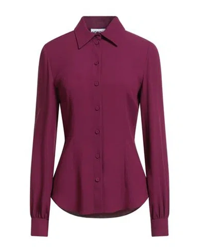 Moschino Couture Woman Shirt Plum Size 8 Acetate, Viscose In Purple