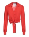 Moschino Couture Woman Shirt Tomato Red Size 6 Silk In Tomato Red