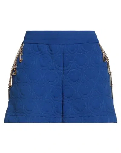 Moschino Couture Woman Shorts & Bermuda Shorts Bright Blue Size 8 Cotton