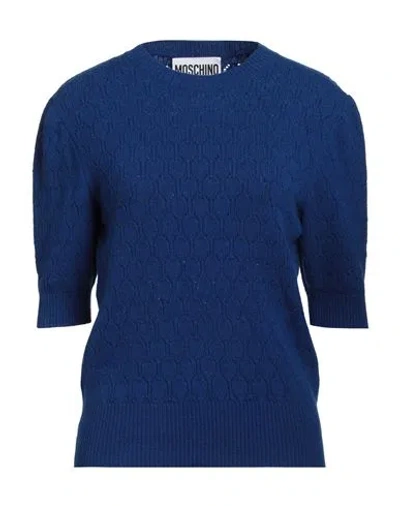 Moschino Couture Woman Sweater Blue Size 6 Cashmere, Virgin Wool