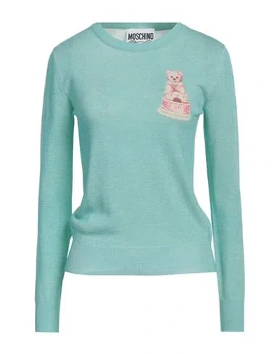MOSCHINO MOSCHINO COUTURE WOMAN SWEATER LIGHT GREEN SIZE 6 VIRGIN WOOL