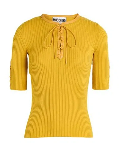 Moschino Couture Woman Sweater Marigold Size 6 Virgin Wool In Yellow