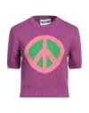 Moschino Peace Short-sleeve Sweater In Purple