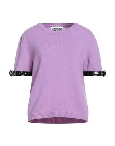 Moschino Couture Woman Sweater Mauve Size 14 Cashmere, Wool, Polyamide, Elastane, Polyurethane Resin In Purple