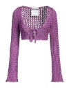 Moschino Couture Woman Sweater Mauve Size 8 Cotton, Viscose, Polyamide In Purple