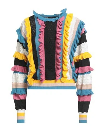 Moschino Couture Woman Sweater Yellow Size 6 Virgin Wool In Multi