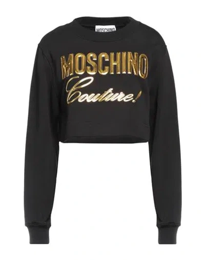Moschino Woman Sweatshirt Black Size 8 Cotton