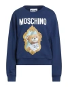 Moschino Couture Woman Sweatshirt Blue Size 10 Organic Cotton In Blue