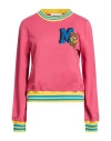 Moschino Couture Woman Sweatshirt Fuchsia Size 10 Organic Cotton In Pink