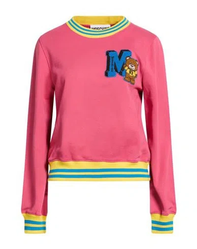 Moschino Couture Woman Sweatshirt Fuchsia Size 10 Organic Cotton In Pink