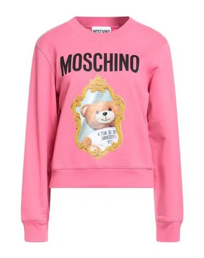 Moschino Couture Woman Sweatshirt Fuchsia Size 12 Organic Cotton In Pink