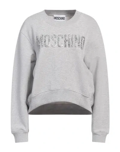 Moschino Couture Woman Sweatshirt Light Grey Size 12 Cotton