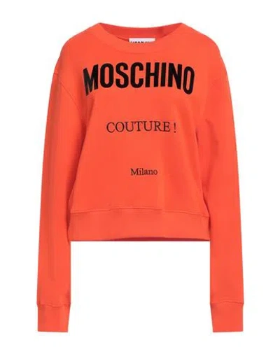 Moschino Couture Woman Sweatshirt Orange Size 10 Cotton
