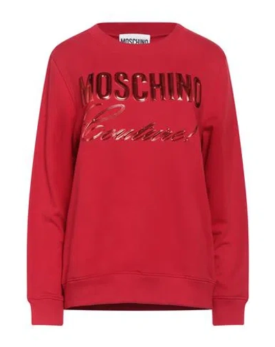 Moschino Woman Sweatshirt Red Size 6 Cotton