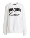 Moschino Woman Sweatshirt White Size 8 Cotton