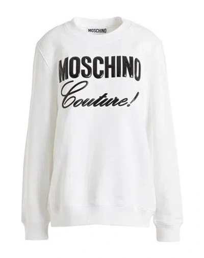 Moschino Woman Sweatshirt White Size 8 Cotton