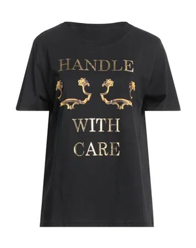 Moschino Woman T-shirt Black Size 12 Organic Cotton