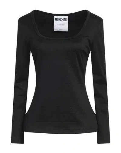 Moschino Couture Woman T-shirt Black Size 10 Polyamide, Viscose, Elastane