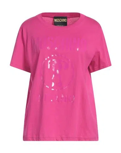 Moschino Couture Woman T-shirt Magenta Size 12 Organic Cotton In Magenta