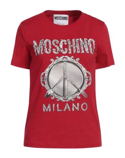 Moschino Couture Woman T-shirt Red Size 12 Cotton