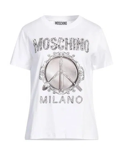 Moschino Couture Woman T-shirt White Size 12 Cotton