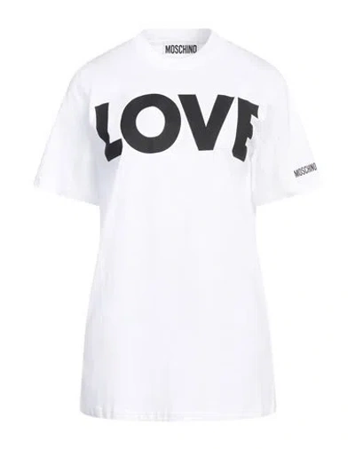 MOSCHINO MOSCHINO COUTURE WOMAN T-SHIRT WHITE SIZE L COTTON