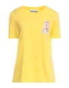 Moschino Woman T-shirt Yellow Size 10 Cotton In Yellow
