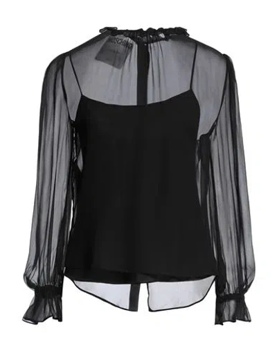 Moschino Couture Woman Top Black Size 10 Silk In Black