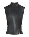 Moschino Couture Woman Top Black Size 12 Latex In Black
