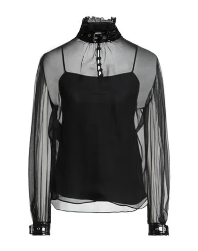 Moschino Couture Woman Top Black Size 14 Acetate, Elastane, Silk