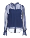 Moschino Couture Woman Top Navy Size 14 Silk