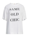 Moschino T Shirt Oversize Con Ricamo Same Old Chic In White