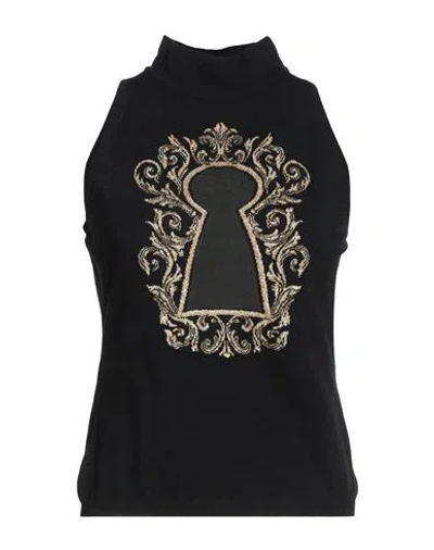 Moschino Couture Woman Turtleneck Black Size 8 Virgin Wool, Polyester, Polyamide, Viscose