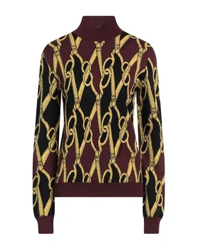 Moschino Couture Woman Turtleneck Chocolate Brown Size 12 Virgin Wool