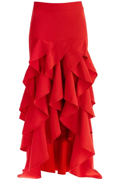 MOSCHINO WOMEN'S ASYMMETRIC SKIRT WITH RUFFLES