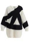 Moschino Chic Knit Dress For Women In Soft Mohair Blend In Bianco
