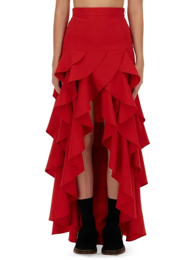 MOSCHINO WOMEN'S CREPE SKIRT WITH RUFFLES