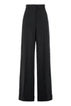 Moschino Women's High-waist Wide-leg Trousers In Black
