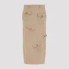 Moschino Military Twist Midi Skirt In Nude & Neutrals