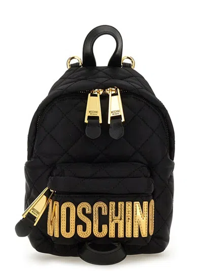 Moschino Women's Quilted Nylon Backpack In Black