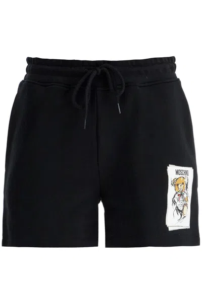 Moschino Women's Teddy Bear Sports Shorts In Nero
