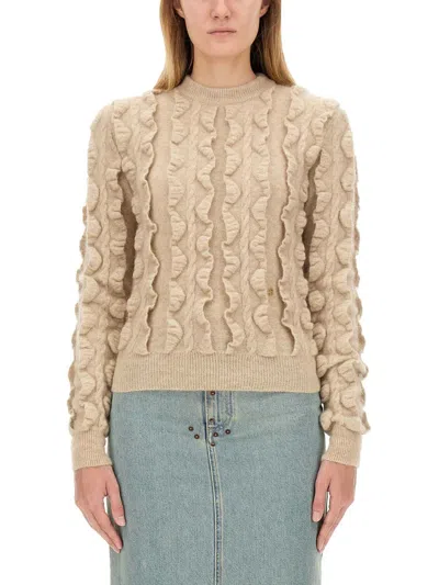 Moschino Couture Wool Blend Sweater In Beige