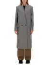 Moschino Double-breasted Coat In Gray