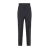 Moschino Contrasted-stitch Wool Pants In Gray