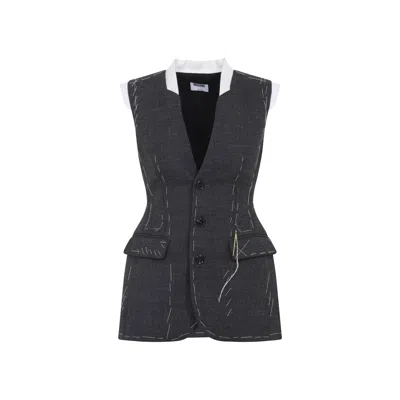 Moschino Couture Wool Vest In Gray