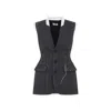 Moschino Sleeveless Wool Vest Tailored Stitching In Gray